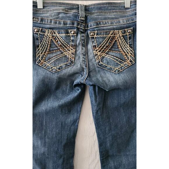 Ariat Jeans Womens 25R Ruby Bootcut Blue Long Denim Pants Embroidered Ladies - Picture 6 of 10